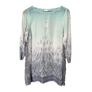 J Jill Purple Paisley Swim Coverup Womens Small Mermaid Resortwear Vacation NWT